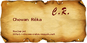 Chovan Réka névjegykártya
